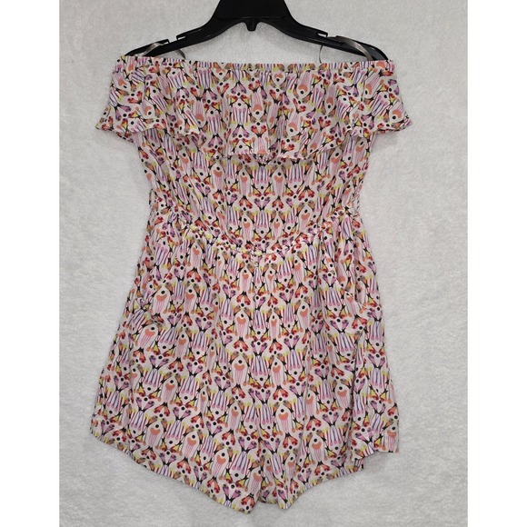 charlie jade Pants - CHARLIE JADE Womens Size Small Strapless 100% Silk Colorful Romper Jumper Shorts